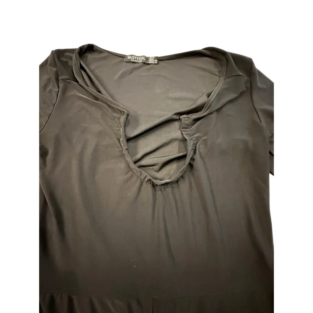 Nasty Gal‎ Jumper Romper Women Size 6 Black Long Sleeve Shorts One Piece USA EUC - Picture 2 of 9